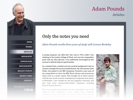 Adam Pounds site screenshot