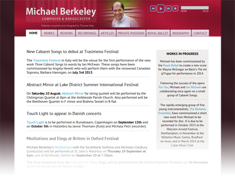 Michael Berkeley site screenshot