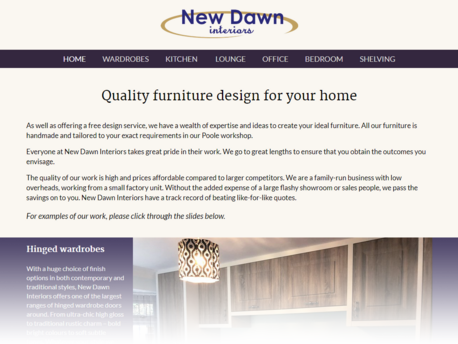 New Dawn Interiors Ltd site screenshot